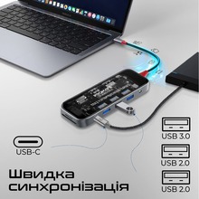 Док-станція Promate TransHub-Pro 11 в 1 Grey (transhub-pro)