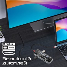 Док-станція Promate TransHub-Go 9 в 1 Grey (transhub-go)