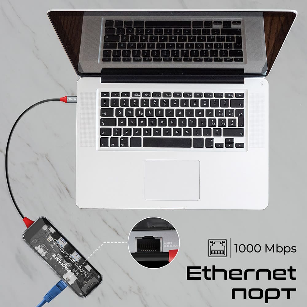 Док-станція Promate TransHub-Mini 8 в 1 Grey (transhub-mini) Додаткові роз'єми HDMI