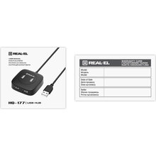 USB-хаб REAL-EL HQ-177 Black (EL123110009)