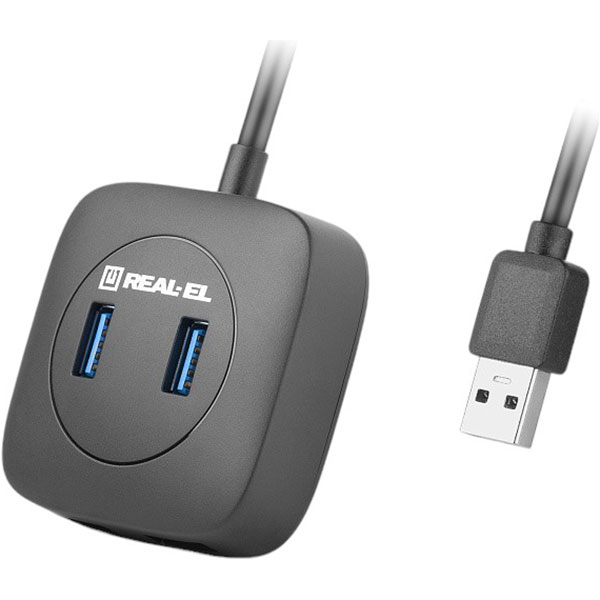 USB-хаб REAL-EL HQ-187 Black (EL123110010) Интерфейс подключения USB Type-A