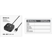 USB-хаб REAL-EL HQ-187 Black (EL123110010)