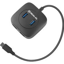 USB-хаб REAL-EL CQ-407 Black (EL123110011)