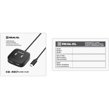 USB-хаб REAL-EL CQ-407 Black (EL123110011)