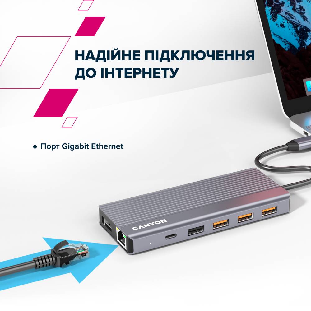 Покупка Док-станція CANYON 13 Port USB-C HUB DS-16 (CNS-TDS16)