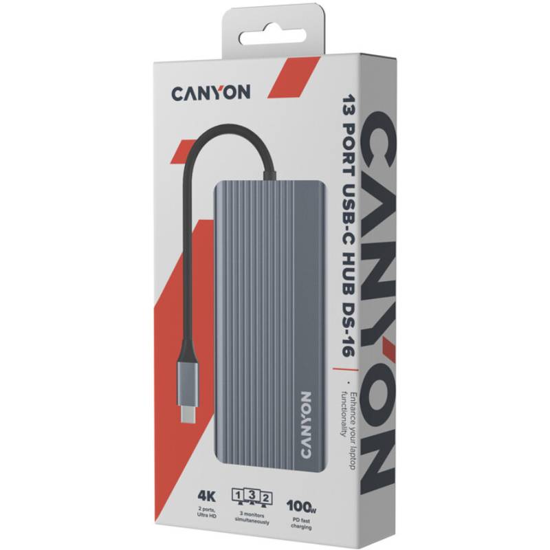 Внешний вид Док-станция CANYON 13 Port USB-C HUB DS-16 (CNS-TDS16)