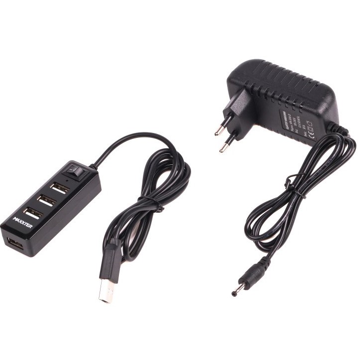 USB-хаб MAXXTER 4xUSB 2.0 Type-A (HU2A-4P-AC-03) Тип живлення активний