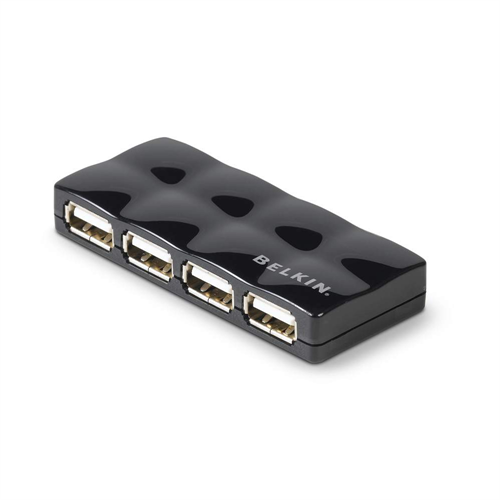 

USB-хаб BELKIN USB 2.0 (F5U404cwBLK) Black, USB 2.0, Mobile Hub, 4 порта, активный с БП, Black