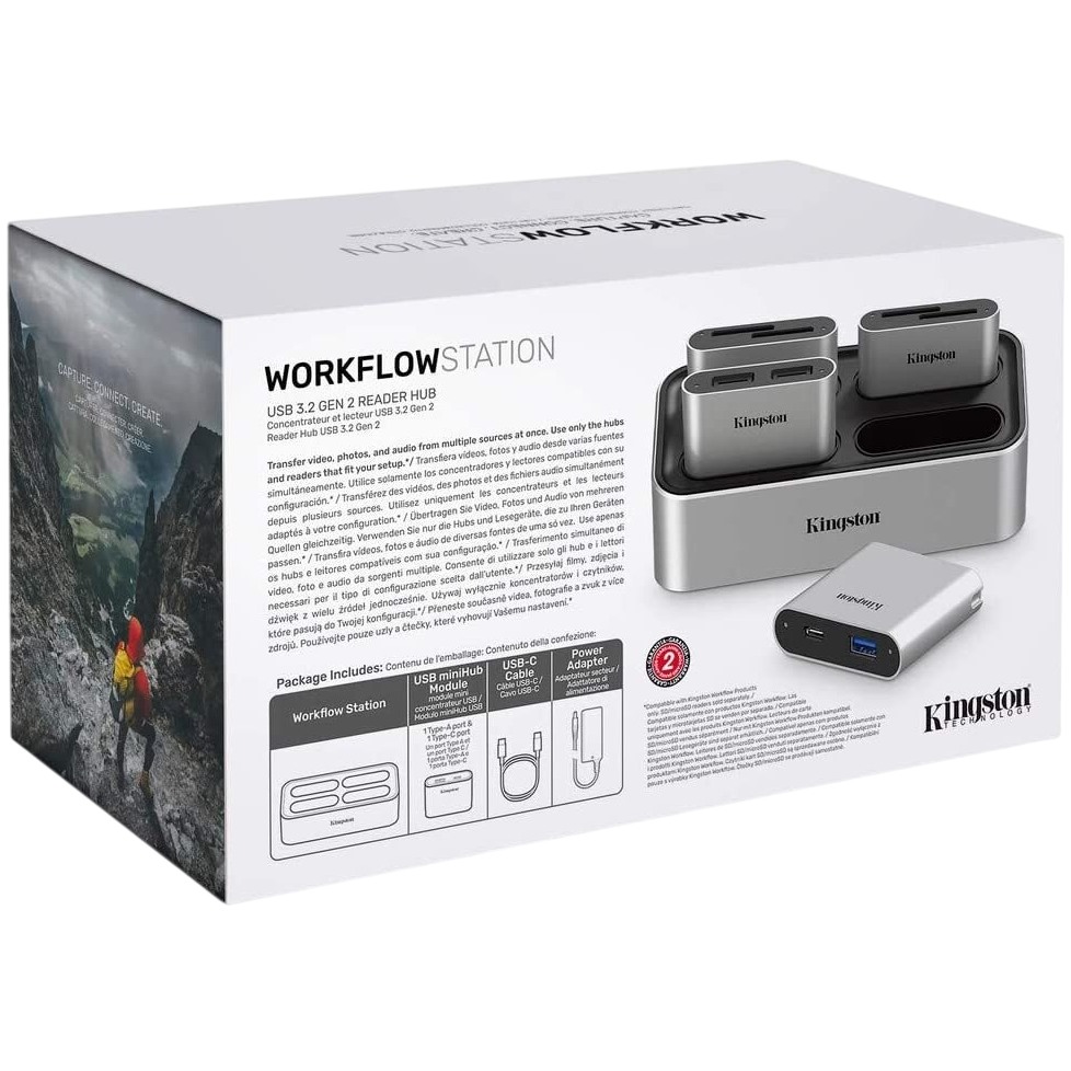 Внешний вид Док-станция KINGSTON Workflow Station Dock USB 3.2 Gen2 USB-A/C (WFS-U)