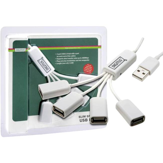 USB-хаб DIGITUS USB 2.0 White (DA-70216) Тип питания пассивный