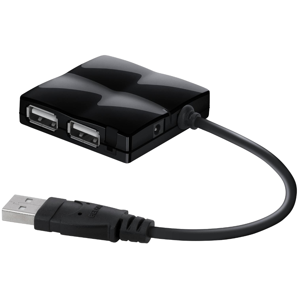 USB-хаб BELKIN USB 2.0, Travel Hub NPS, 4 порти (F4U019cwBLK)