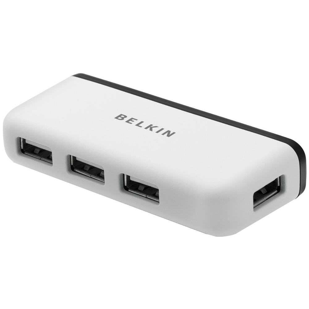 

USB-хаб BELKIN Travel Hub (F4U021bt), USB 2.0, Travel Hub, 4 порта, White