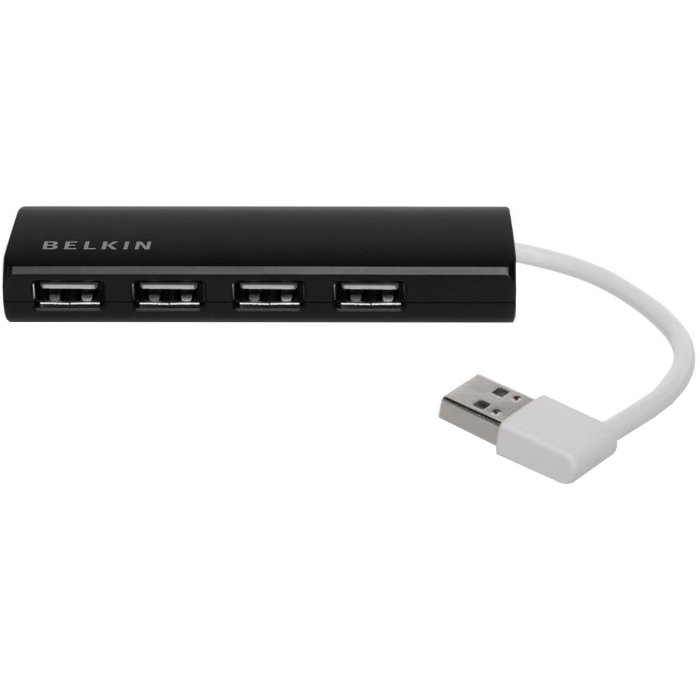 

USB-хаб BELKIN Ultra-Slim Travel 4 порта (F4U042qebAPL), USB 2.0, Ultra-Slim Travel, 4 порта, Black