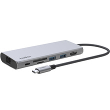 Док-станція BELKIN USB-C Ethernet Multiport Dock 7in1 Gray (INC009BTSGY)