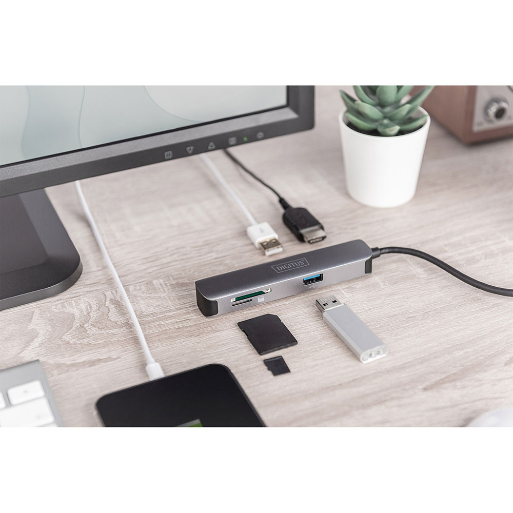 Фото Док-станція DIGITUS USB-C 5-port Travel Dock (DA-70891)