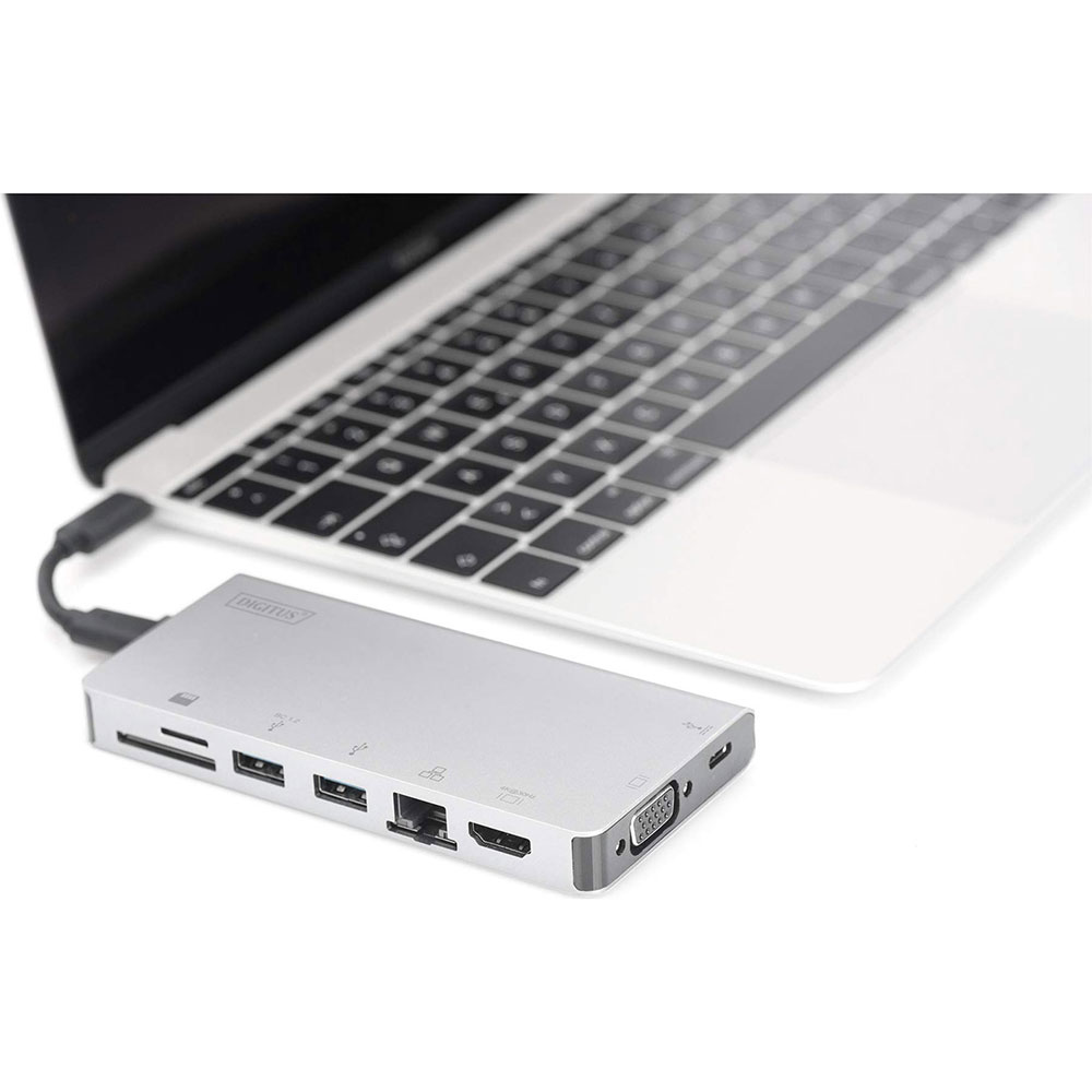 Фото Док-станція DIGITUS USB-C 8-port Multiport Travel Dock (DA-70866)