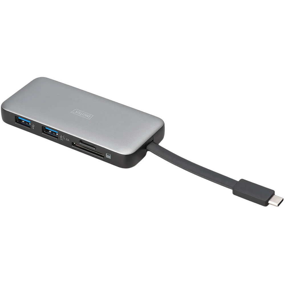 Док-станция DIGITUS 7-in-1 grey (DA-70916) Интерфейс подключения USB Type-C