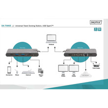 Док-станция DIGITUS Travel 8 in 1 Black (DA-70865)