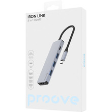 Док-станция PROOVE Iron Link 5 in 1 Silver (54690silver)