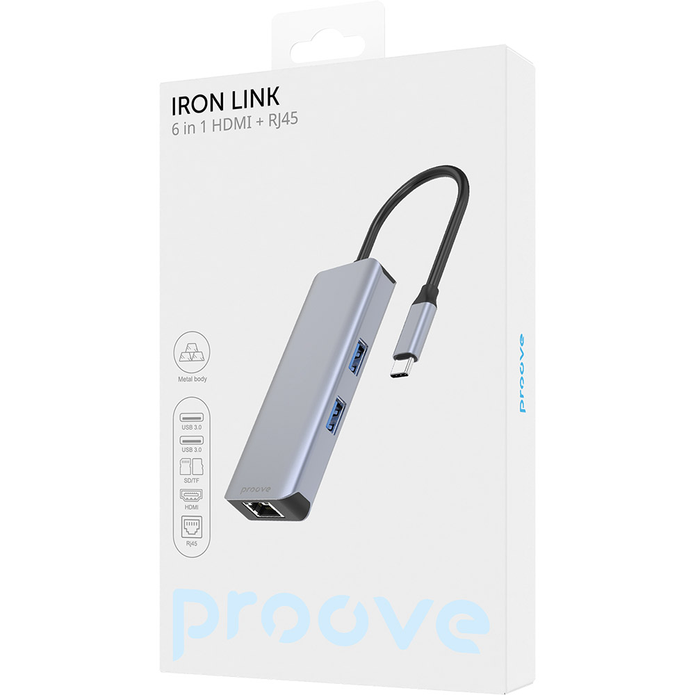 Внешний вид Док-станция PROOVE Iron Link 6 in 1 Silver (54691silver)