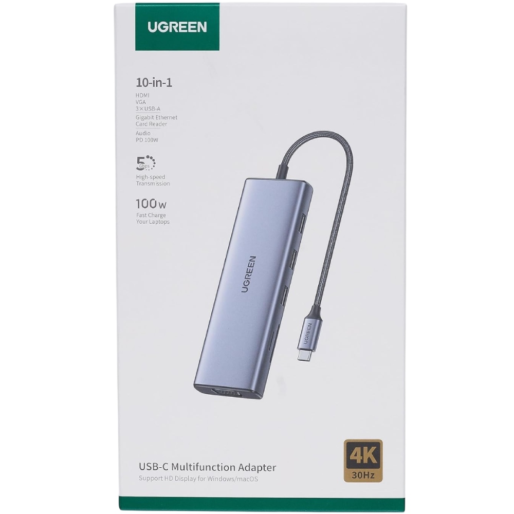 Док-станция UGREEN CM498 10 в 1 (15601) Интерфейс подключения USB Type-C