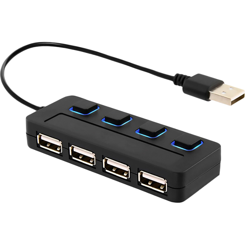 USB-хаб LAPARA 4 x USB 2.0 Black (LA-SLED4 black)