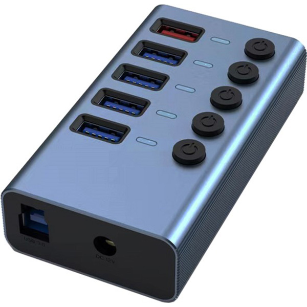 USB-хаб DYNAMODE 5-in-1 USB-A to 4xUSB3.0 Data, 1xUSB3.0 2.4A Charging (DM-UH-P405-G) Тип USB-хаб