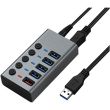 USB-хаб DYNAMODE 5-in-1 USB-A to 4xUSB3.0 Data, 1xUSB3.0 2.4A Charging (DM-UH-P405-G)