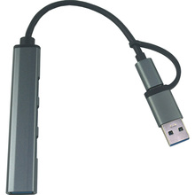 USB-хаб DYNAMODE 4-in1 USB-C to 1xUSB3.0, 3xUSB2.0 Gray (DM-UH-312)