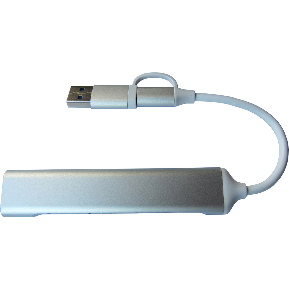 Док-станция DYNAMODE 5-in-1 USB-C/A to 1xUSB3.0, 2xUSB2.0, TF/SD Silver (DM-UH-518) Тип питания пассивный