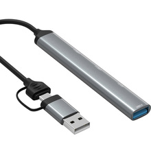 Док-станція DYNAMODE 5-in-1 USB-C/A to 1xUSB3.0, 2xUSB2.0, TF/SD Gray (DM-UH-514)