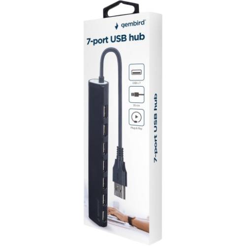 USB-хаб GEMBIRD 7 x USB 2.0 Black (UHB-U2P7-04) Тип питания пассивный