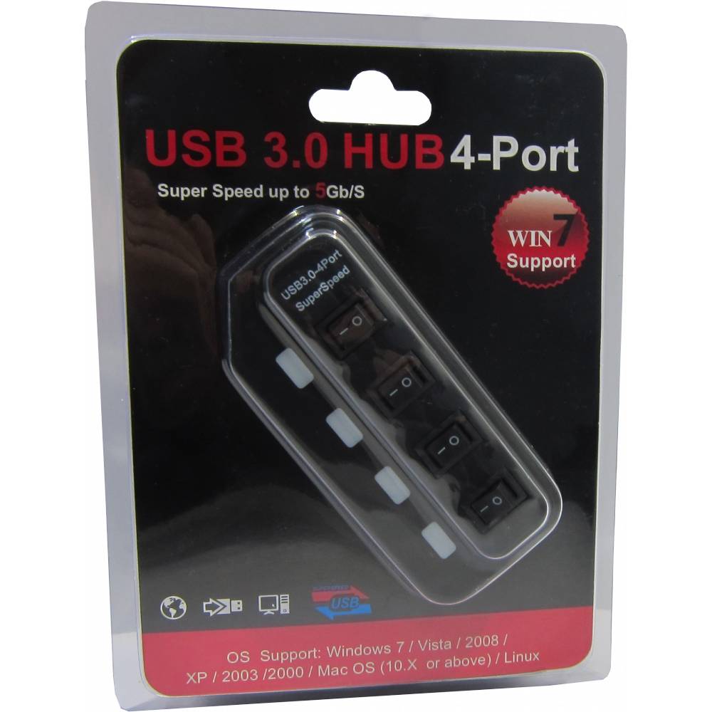 USB-хаб LAPARA 4хUSB 3.0 (LA-USB305) Кількість роз'ємів USB Type-A 4