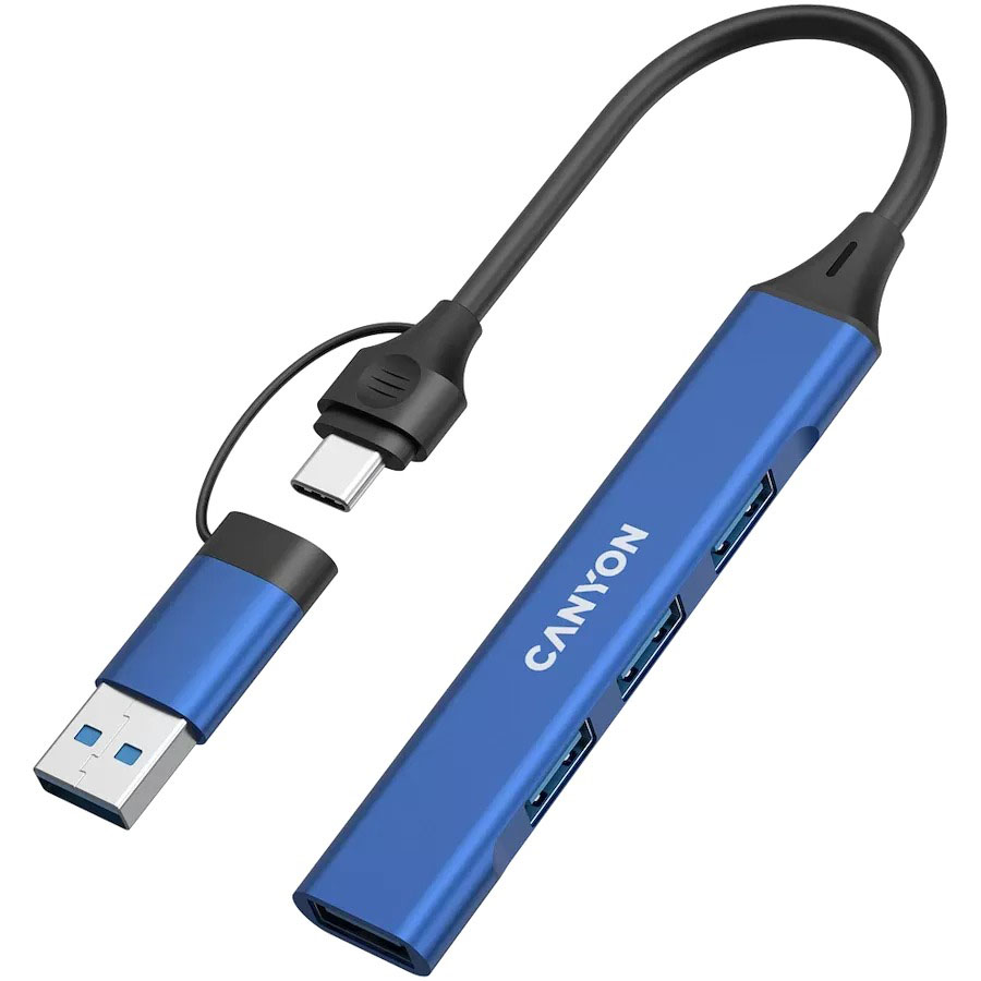 USB-хаб CANYON DS-02 4in1 USB-A/C Blue (CNS-TDS02BL)