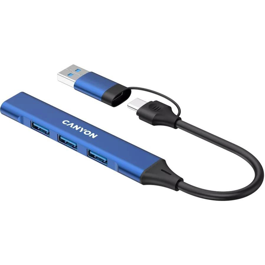 USB-хаб CANYON DS-02 4in1 USB-A/C Blue (CNS-TDS02BL) Тип живлення пасивний