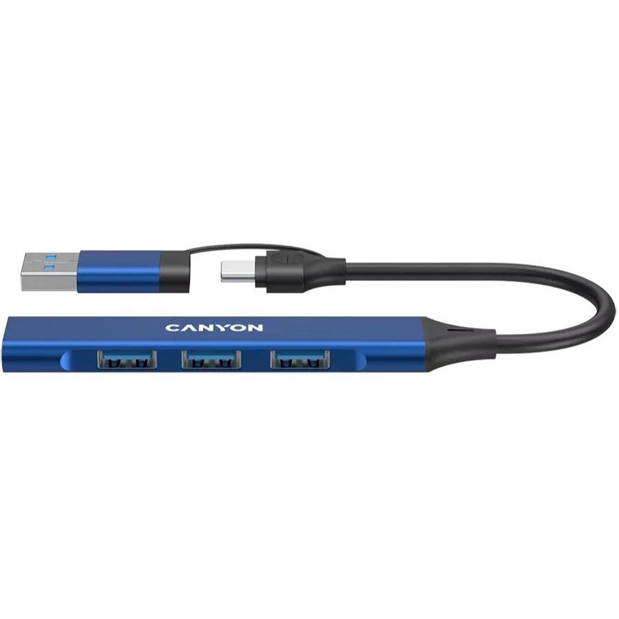 USB-хаб CANYON DS-02 4in1 USB-A/C Blue (CNS-TDS02BL) Інтерфейс підключення USB Type-C