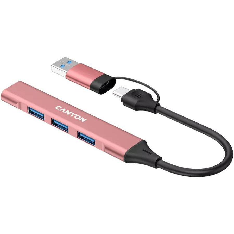 USB-хаб CANYON DS-02 4in1 USB-A/C Pink (CNS-TDS02P) Тип живлення пасивний