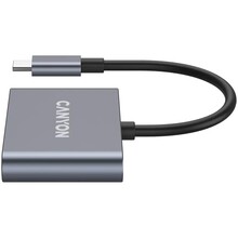 USB-хаб CANYON DS-3 3in1 USB-C Dark Grey (CNS-TDS3)