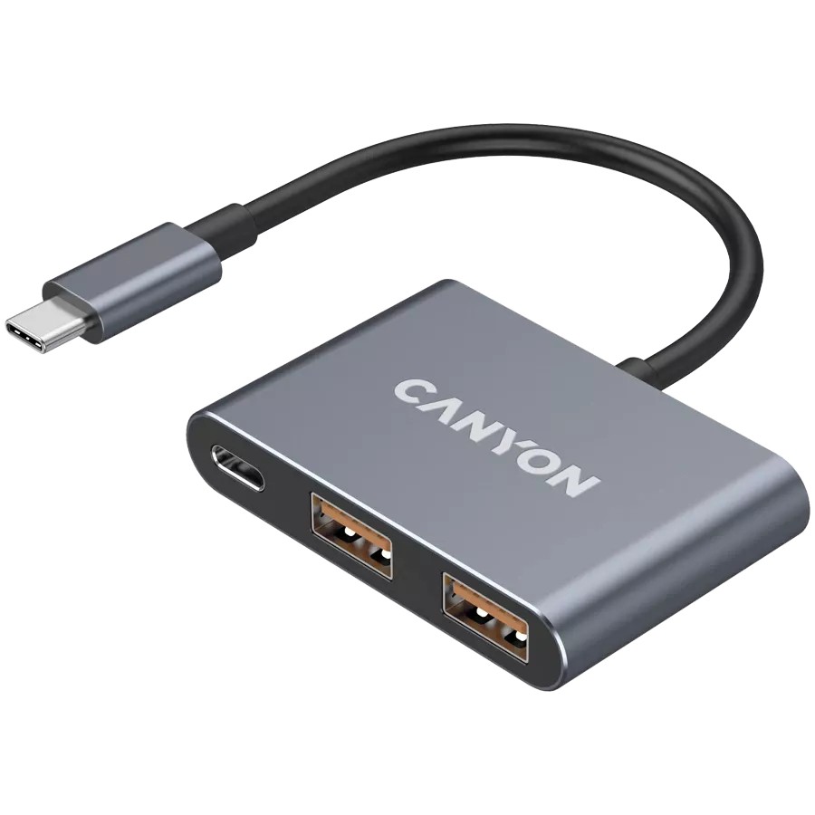 USB-хаб CANYON DS-3 3in1 USB-C Dark Grey (CNS-TDS3)