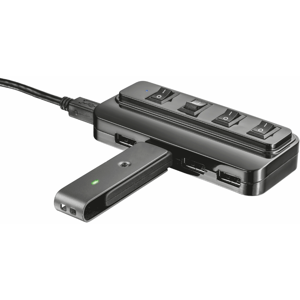 USB-хаб TRUST with Swithes 4-in-1 Black (20619) Количество разъемов USB Type-A 4