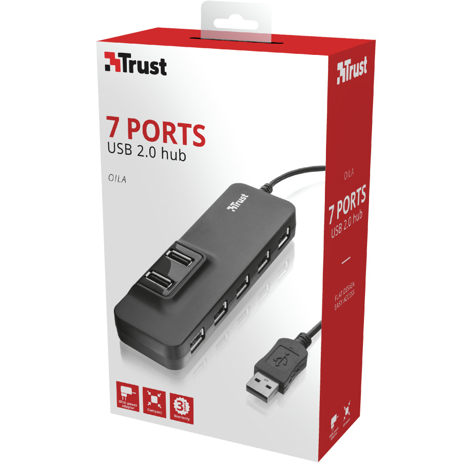 Фото USB-хаб TRUST Oila 7 Port USB 2.0 (20576)