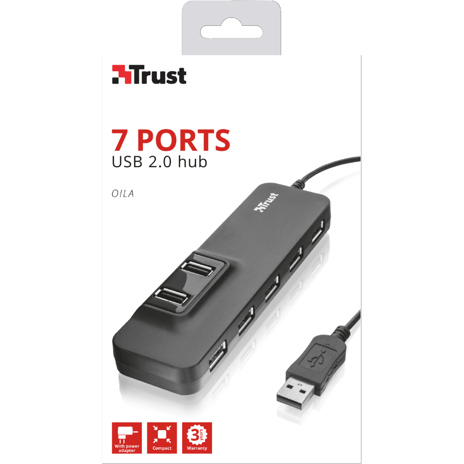 Заказать USB-хаб TRUST Oila 7 Port USB 2.0 (20576)