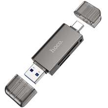 USB-хаб HOCO HB39 USB/Type-C 3.0 High-Speed Card Reader Metal Gray (6942007604819)