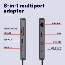 Док-станція TRUST Dalyx 8in1 Gray (25672)