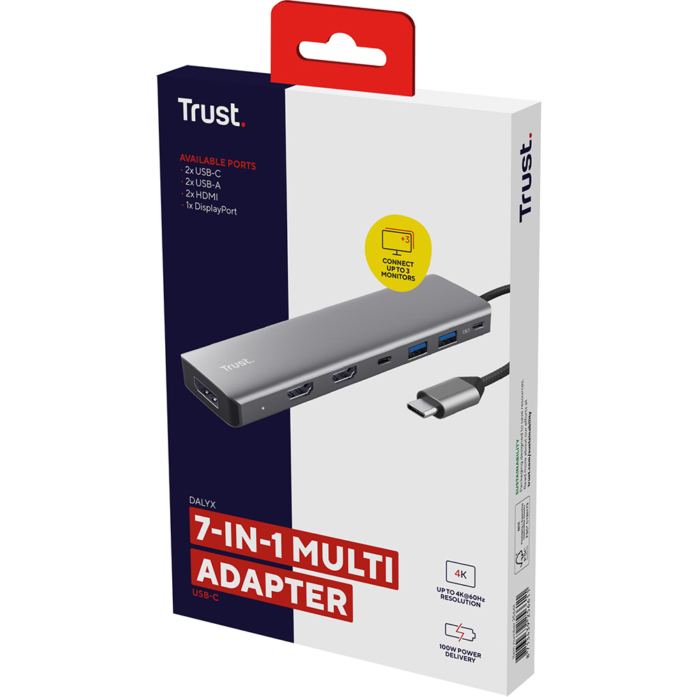 В інтернет магазині Док-станція TRUST Dalyx 7in1 Gray (25661)
