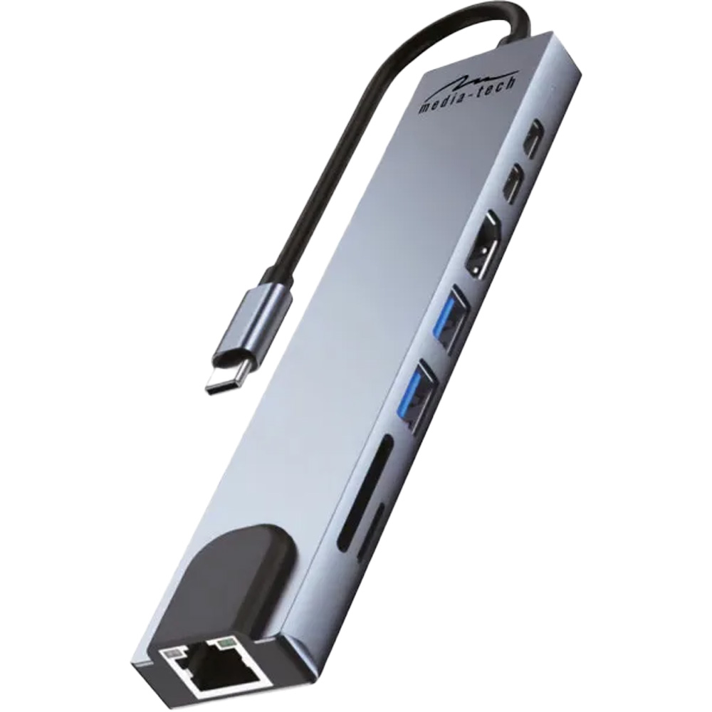 Док-станция MEDIA-TECH 100W 8 in 1 Gray (MT5046) Док-станция MEDIA-TECH 100W 8 in 1 Gray (MT5046)