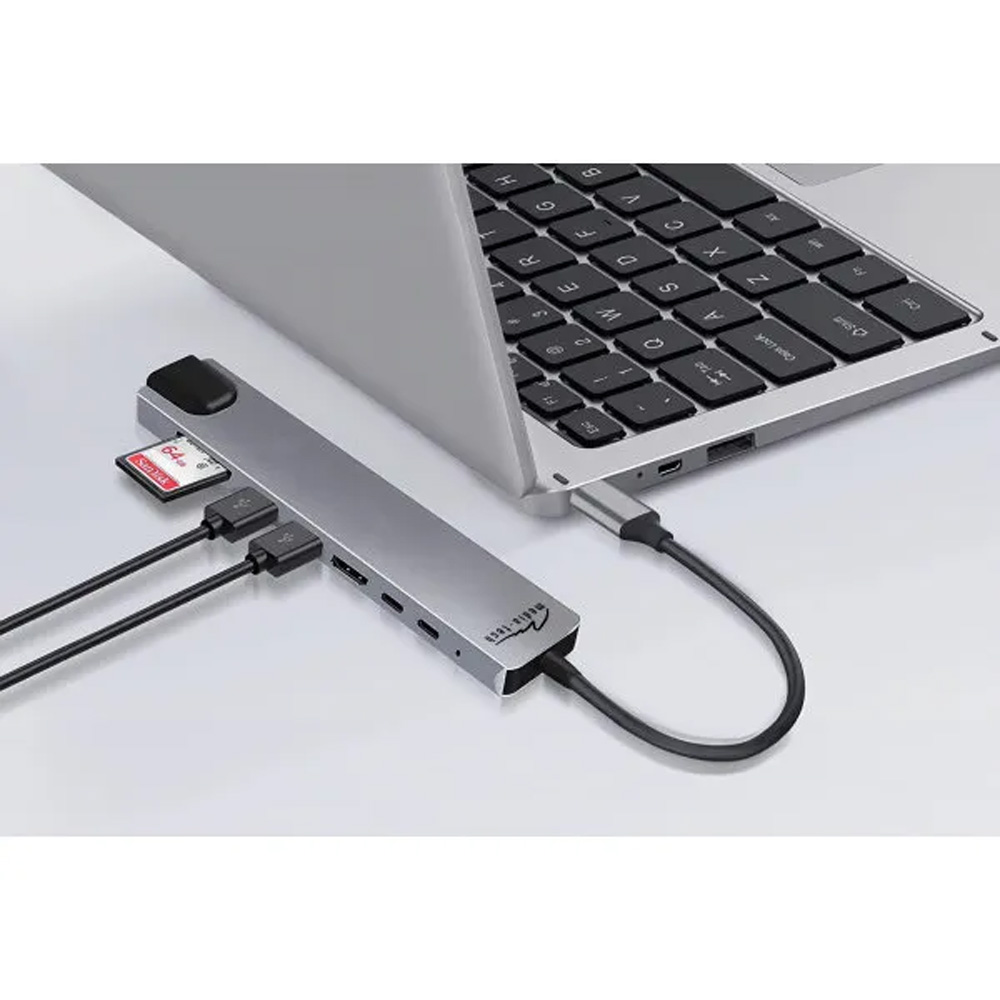 Док-станция MEDIA-TECH 100W 8 in 1 Gray (MT5046) Интерфейс подключения USB Type-C