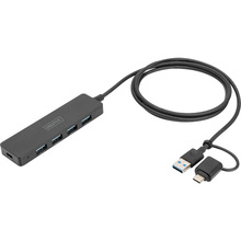 USB-хаб DIGITUS 4xUSB-A USB-A/USB-C 1.2 м (DA-70236)
