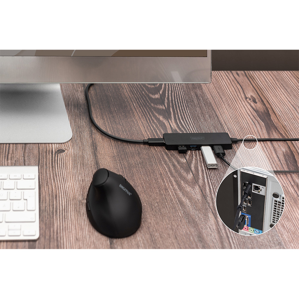 USB-хаб DIGITUS 4xUSB-A USB-A/USB-C 1.2 м (DA-70236) Тип USB-хаб