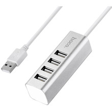USB-хаб HOCO HB1 4USB Line machine Silver (6957531038146)